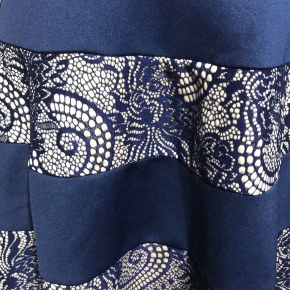 Trixxi Blue Lace Cage Sun Dress Dress Summer - Picture 6 of 8